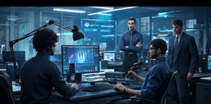 An image portraying a bustling digital workspace, symbolizing the 2025 creator economy. In the foreground, there are multiple monitors displaying various social media platforms like TikTok, Instagram, and YouTube, with graphs showing the growth trends of influencer marketing. On the table, there are notes scribbled with ideas for content creation, including concepts for immersive AR and VR experiences. In the background, an open window reveals a cityscape filled with skyscrapers, each representing a brand or a content creator making an impact in the influencer - driven market. The overall scene reflects the dynamic and growing nature of the creator economy in 2025, where technology and creativity converge to shape the future of marketing.